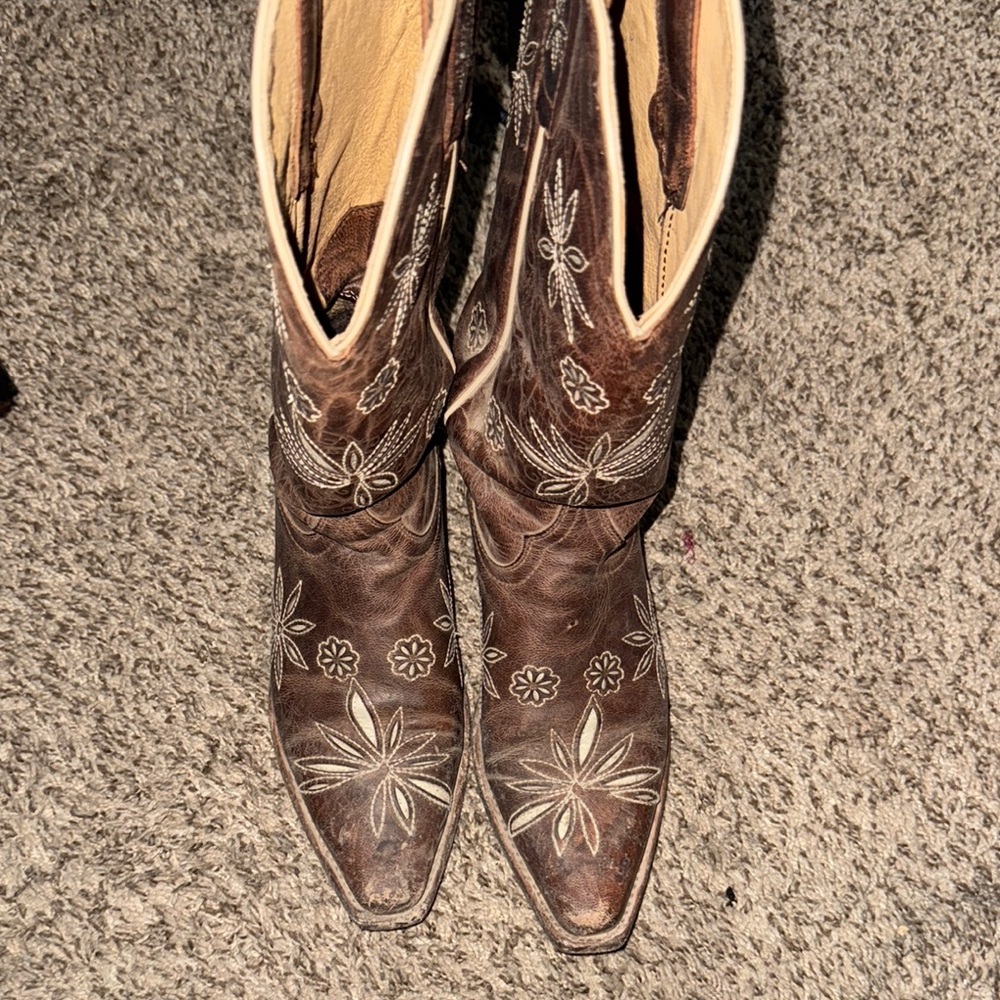 Shyanne Brown Embroidered Western Boots - image 1